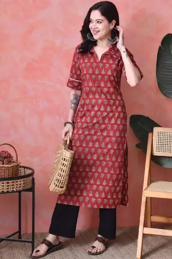Women floral printed floral kurta
