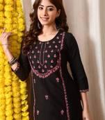 Women floral embroidered flared sleeves floral kurta