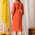 Adults-women floral embroidered thread work floral kurta