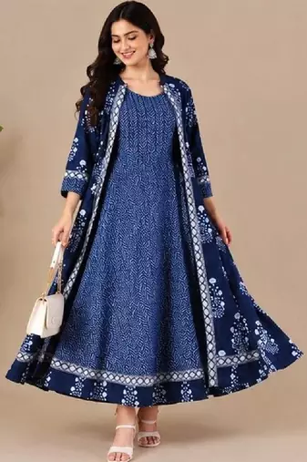 Women floral printed anarkali kurta