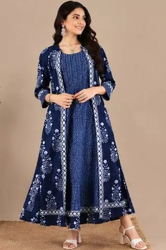 Women floral printed anarkali kurta