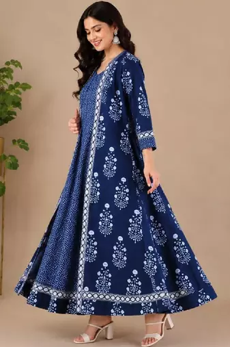 Women floral printed anarkali kurta