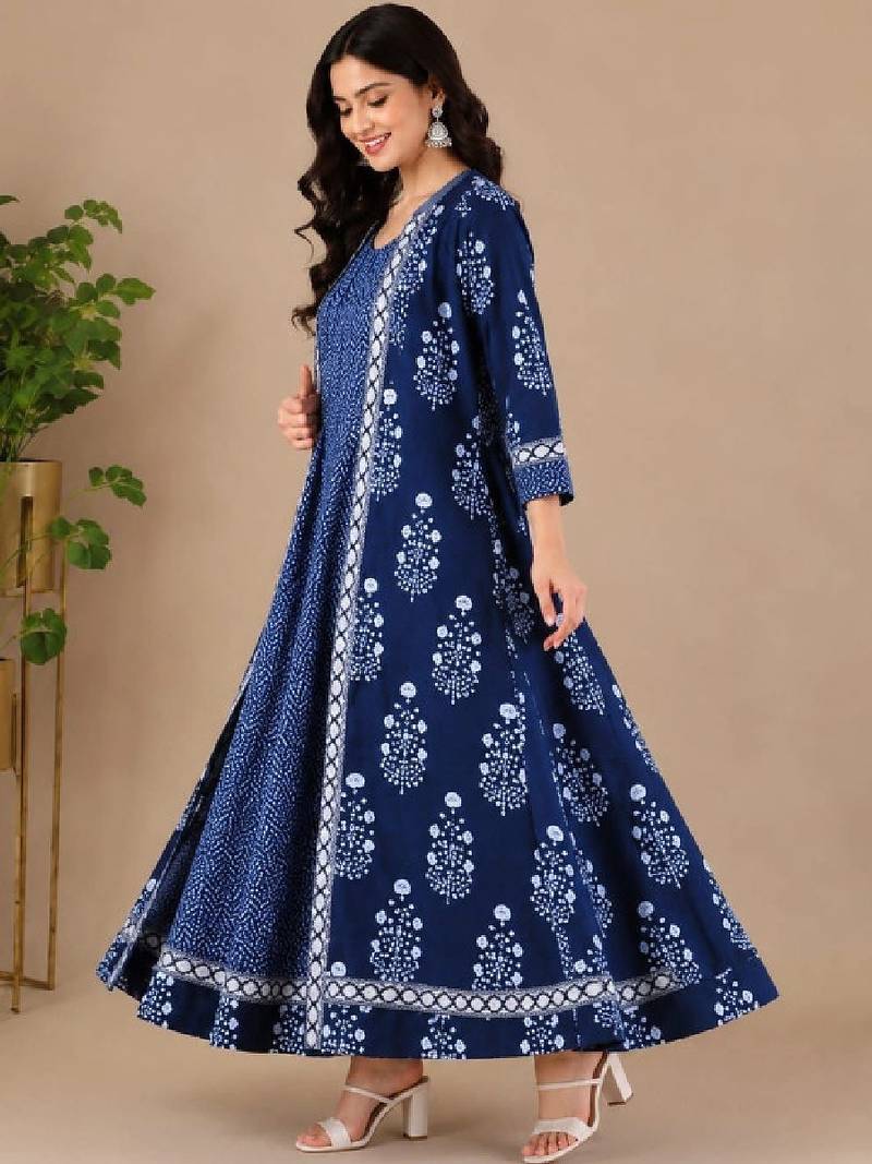 Women floral printed anarkali kurta