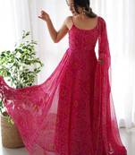 Women bandhani printed anarkali kurta