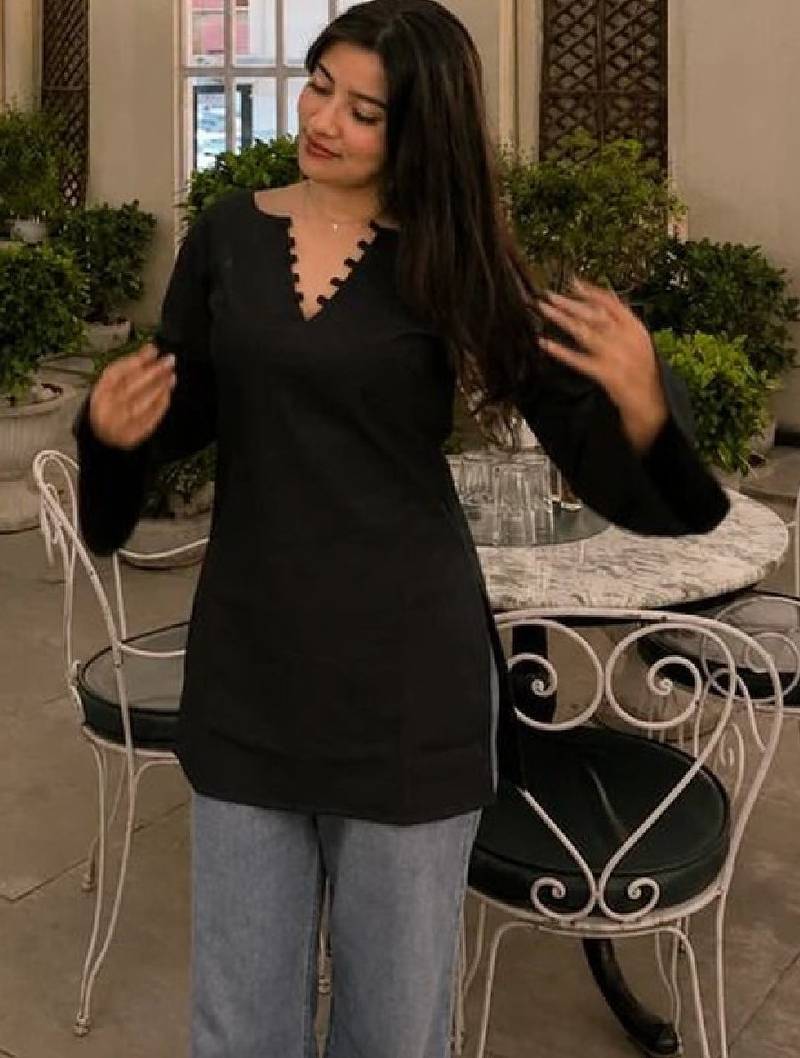 Women bell sleeves pure cotton kurta