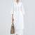Women embroidered thread work white romance kurta