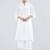 Women embroidered thread work white romance kurta