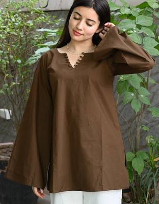 Women flared sleeves handloom kurta 1