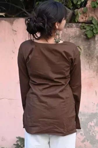 Women flared sleeves handloom kurta