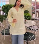 Women bell sleeves handloom kurta