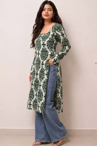 Women ethnic motifs printed kurta