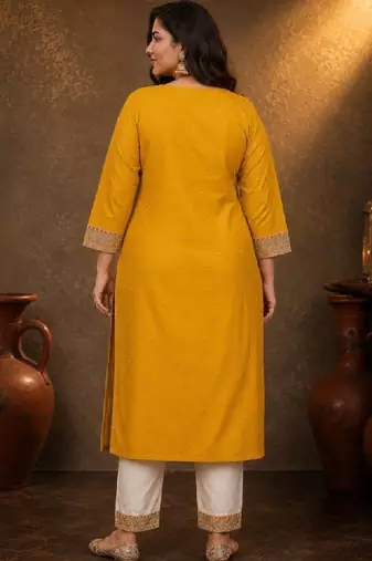 Women embroidered thread work kurta