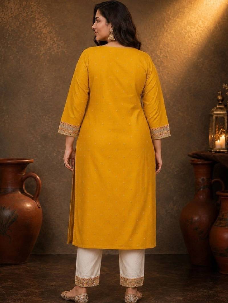 Women embroidered thread work kurta