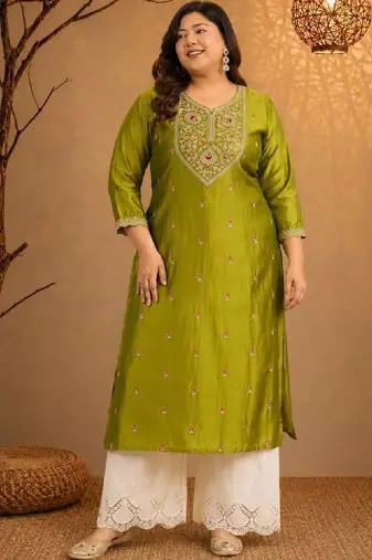 Women embroidered thread work kurta