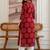 Women ethnic motifs printed v-neck kurta
