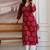Women ethnic motifs printed v-neck kurta