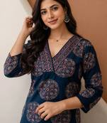 Women ethnic motifs printed indie prints handloom kurta