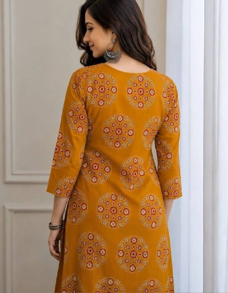 Women ethnic motifs printed handloom kurta