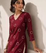 Women ethnic motifs printed handloom kurta