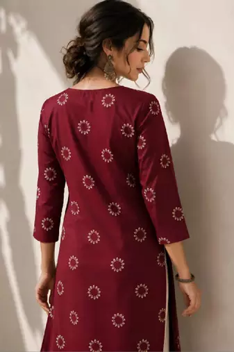 Women ethnic motifs printed handloom kurta