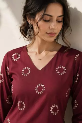Women ethnic motifs printed handloom kurta