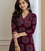 Women ethnic motifs printed handloom kurta