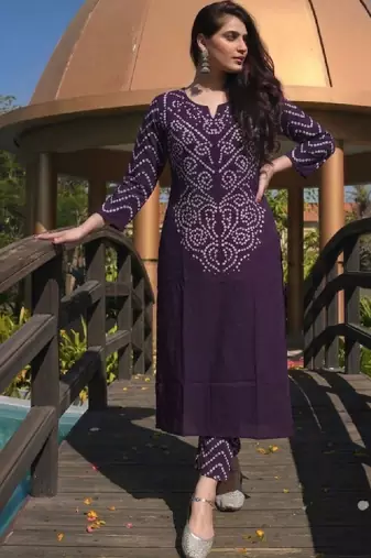 Women bandhani printed kurta