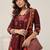 Women floral printed thread work floral kurta