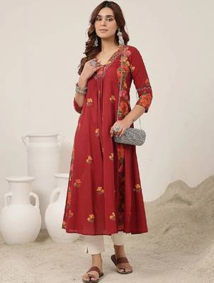 Women floral printed floral kurta 1