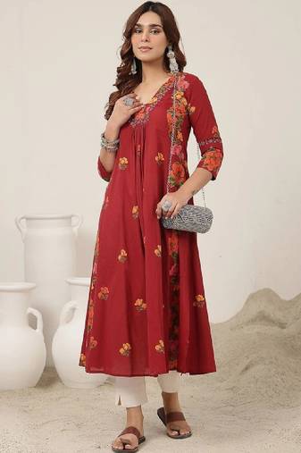 Women floral printed floral kurta
