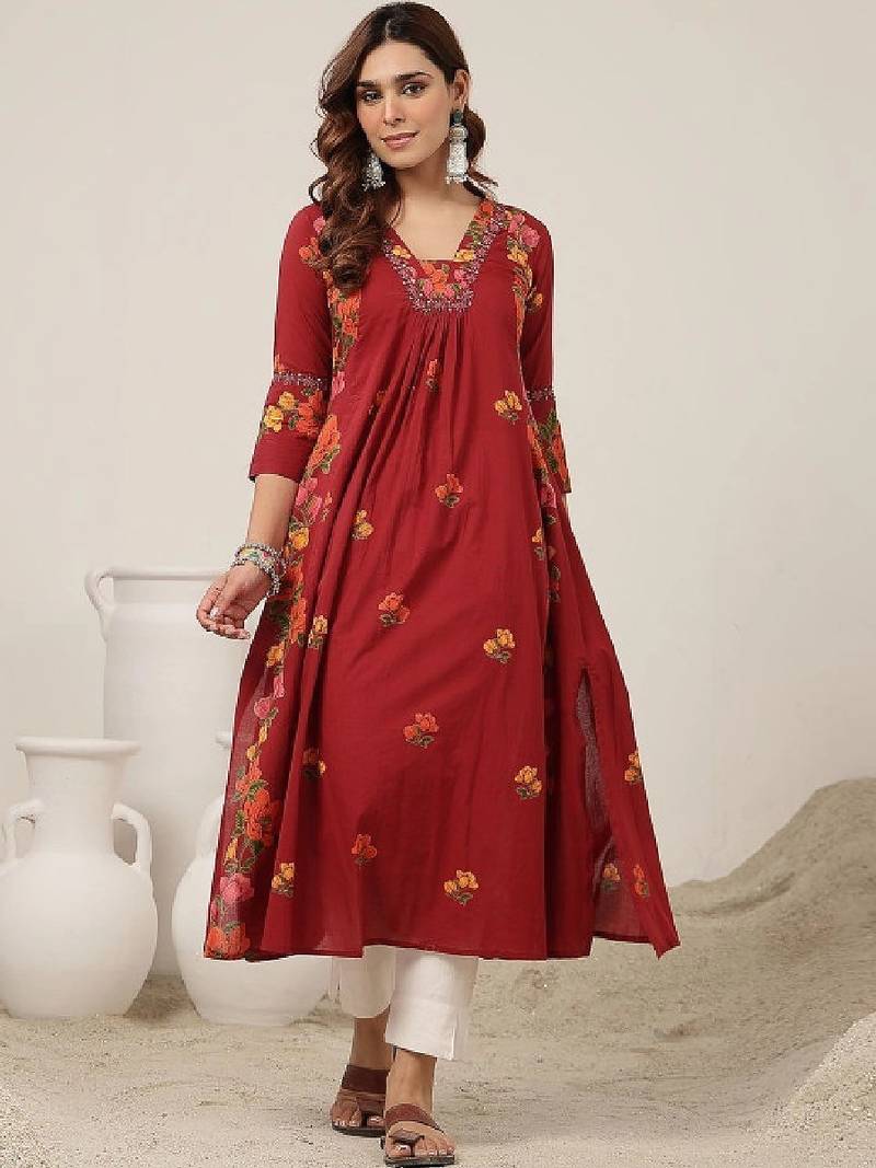 Women floral printed floral kurta