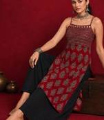 Women printed navratri speical backless kurta