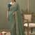 sage green upada silk blend woven with lace border designer saree