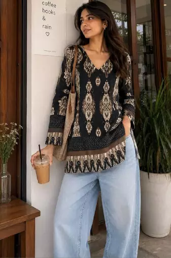 Women ethnic motifs printed kurta