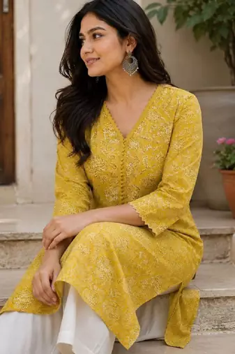 Women floral printed indie florals kurta