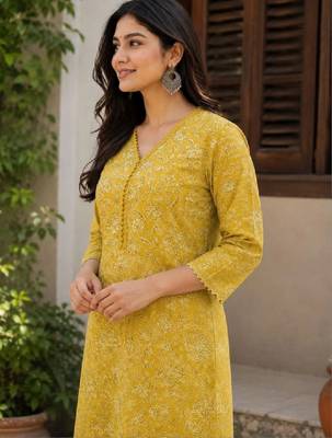 Women floral printed indie florals kurta 3