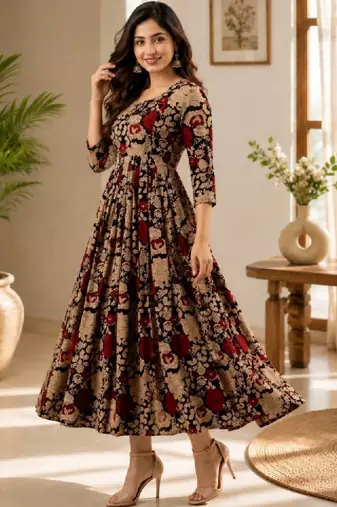 Women floral printed floral anarkali kurta