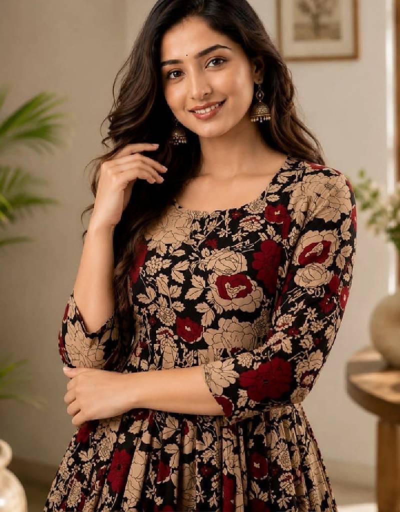 Women floral printed floral anarkali kurta