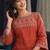 Women geometric embroidered mirror work dobby kurta