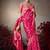 pink chiniya silk blend with beautiful lace border & piping designer saree