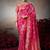 pink chiniya silk blend with beautiful lace border & piping designer saree