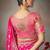 pink chiniya silk blend with beautiful lace border & piping designer saree