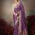 lavender chiniya silk blend with beautiful lace border & piping designer saree