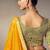 mustard chiniya silk blend with beautiful lace border & piping designer saree