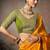 mustard chiniya silk blend with beautiful lace border & piping designer saree