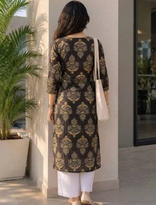 Women ethnic motifs printed indie prints kurta 3