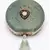 Sage Green Shehzada Portrait Round Clutch Bag with Embellished Tassel