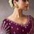 onion pink crepe designer saree with patterned blouse