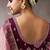 onion pink crepe designer saree with patterned blouse