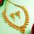matte gold plated leaf motif necklace set with earrings